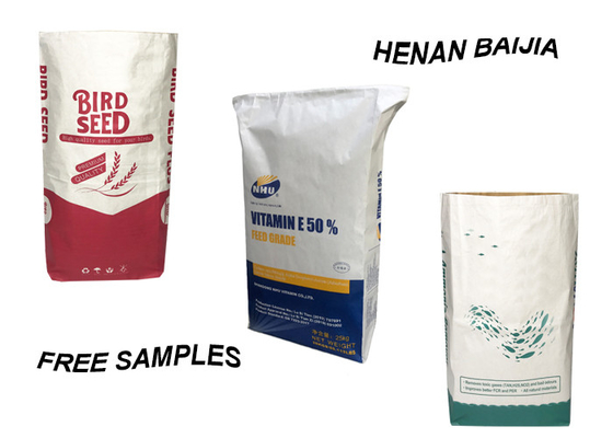 Building Industry PE Kraft Paper Bag Square Bottom Waterproof Coating 25Kg 50Kg