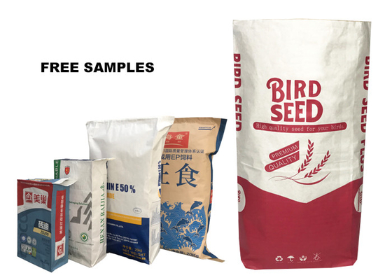 5kg 10kg 15kg 20kg 20LB 2 Layers Or 3 Ply Multi Wall Paper Sacks For Flour Packaging