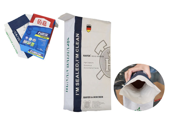 15kg Custom Printed Multiwall Kraft Paper Bag Valve Sack For Cement Paper Pack