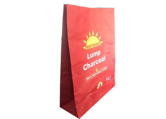 Customized Kraft Paper Bag For Firebrand BBQ Charcoal Hardwood Sawdust Briquette
