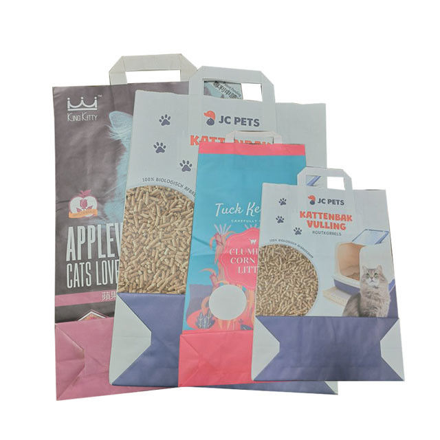 Biodegradable Kraft Paper Biodegradable Cat Litter Bags 6L 10L Custom